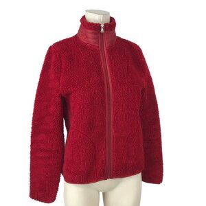 LAUREN RALPH LAUREN ~ WOMENS XS ~ RED FLEECE FULL ZIP JACKET